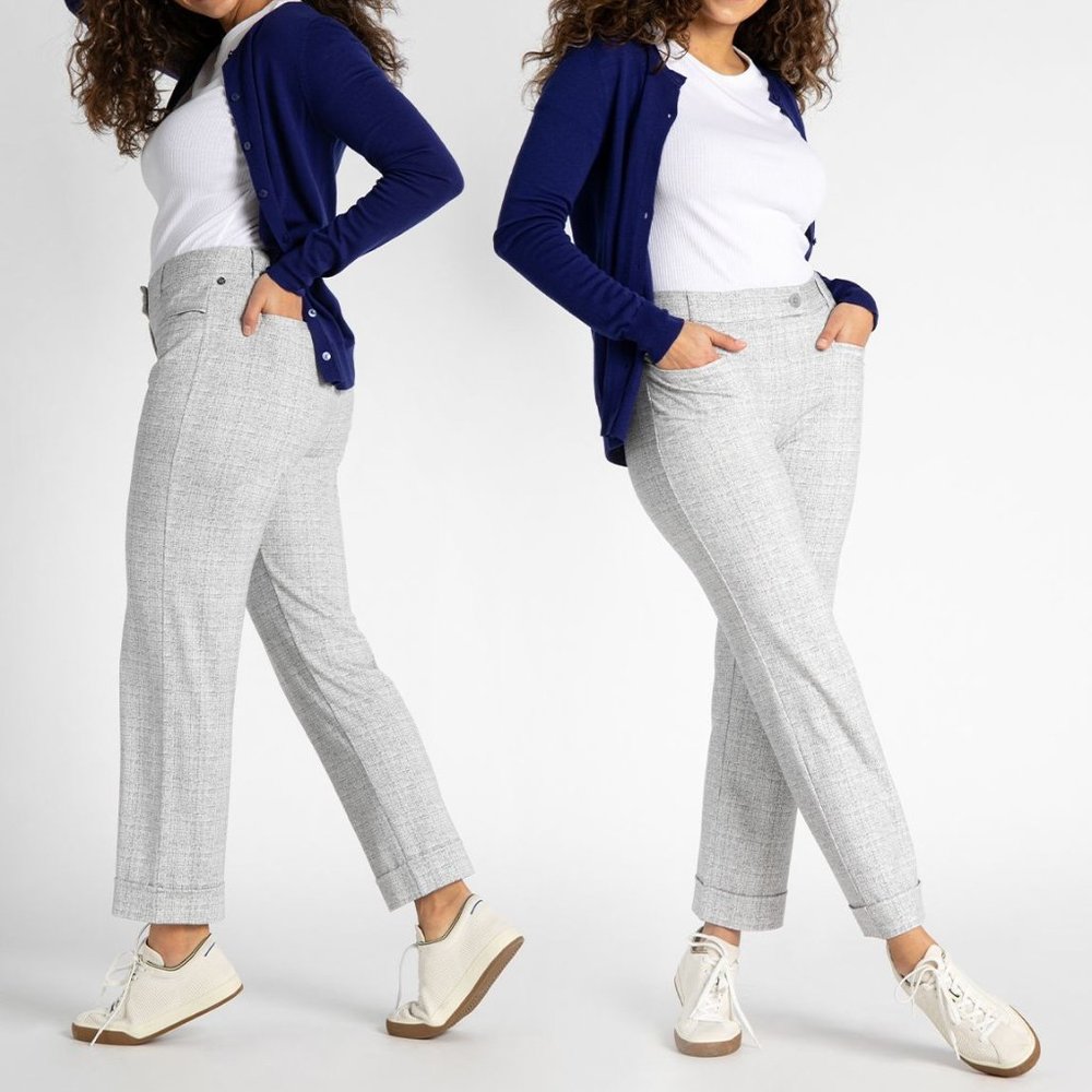 Crop | Lite Dress Pant Yoga Pants (color is Dove Lynen)